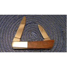 Gerber International Silver Knight Japan Wood Western Union 2 Blade Knife Sapphires & Gold Shield Gerber International Silver Knight Japan Wood Western Union 2 Blade Knife Sapphires & Gold Shield