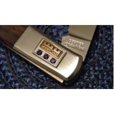 Gerber International Silver Knight Japan Wood Western Union 2 Blade Knife Sapphires & Gold Shield Gerber International Silver Knight Japan Wood Western Union 2 Blade Knife Sapphires & Gold Shield