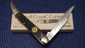 Camillus NY USA CCC-3 Bone Classic Cartridge Bone 7 mm MAUSER Toothpick Knife in Box