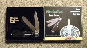 Remington UMC USA 2000 Horn R1173 Pearl Shield Millennium Baby Bullet Knife - NIB