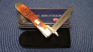 Case Bros. Cutlery Co. USA 2003 Chestnut Bone 6111 1/2L SS Cheetah Knife - NIB