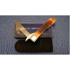 Case Bros. Cutlery Co. USA 2003 Chestnut Bone 6111 1/2L SS Cheetah Knife - NIB Case Bros. Cutlery Co. USA 2003 Chestnut Bone 6111 1/2L SS Cheetah Knife - NIB