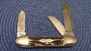 Kissing Crane Solingen Germany Stag 1977 NKC & DA Club Knife Gunboat