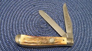 Schrade + USA 1982 NKCA Stag Trapper Knife