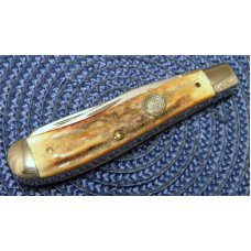 Schrade + USA 1982 NKCA Stag Trapper Knife Schrade + USA 1982 NKCA Stag Trapper Knife
