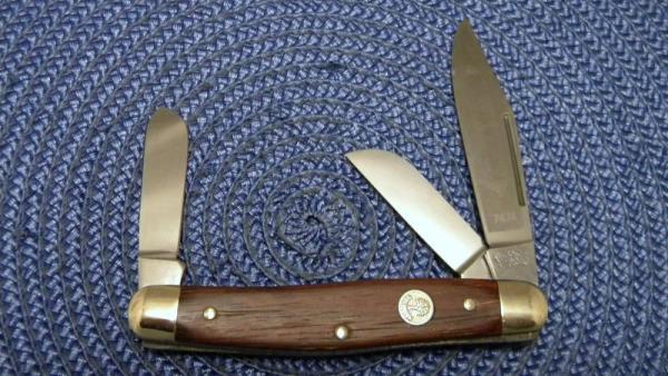 Boker Solingen Germany Tree Brand Classic Wood 7474 Stockman Knife c.1978-1984