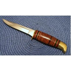 Boker Solingen Germany Alemania 190 Stacked Leather Fixed Blade Sheath Knife c.1960-1970 Boker Solingen Germany Alemania 190 Stacked Leather Fixed Blade Sheath Knife c.1960-1970
