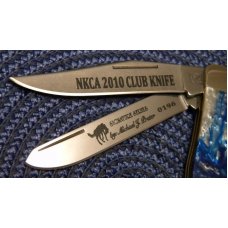 Painted Pony Michael Prater Blue Lagoon Mica Pearl Trapper 2010 NKCA Club Knife Painted Pony Michael Prater Blue Lagoon Mica Pearl Trapper 2010 NKCA Club Knife