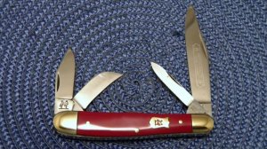 Robt Klass Solingen Germany Kissing Crane 2340 XVI Red Four Master Stockman Knife c.1977