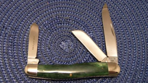 Case XX USA 1 Dot (1979) Smooth Green Bone SG63047 Stockman Knife Case XX USA 1 Dot (1979) Smooth Green Bone SG63047 Stockman Knife