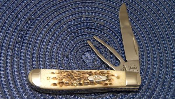 Case XX USA 2002 Bone 6207G SS Mini Trapper Golf Knife 