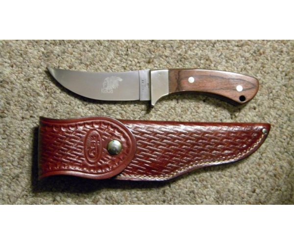 Case XX SS USA 9 Dot (1981) Wood R703 SS Kiowa Fixed Blade Sheath Knife