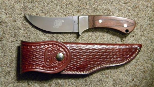Case XX SS USA 9 Dot (1981) Wood R703 SS Kiowa Fixed Blade Sheath Knife Case XX SS USA 9 Dot (1981) Wood R703 SS Kiowa Fixed Blade Sheath Knife
