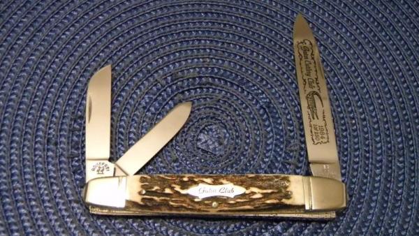 Kissing Crane Robt Klass Solingen Germany 1984 Gator Cutlery Club Stag Anglo Saxon Whittler Knife Kissing Crane Robt Klass Solingen Germany 1984 Gator Cutlery Club Stag Anglo Saxon Whittler Knife