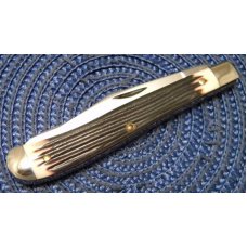 Queen #24 Imitation Winterbottom Bone Slimline Trapper Knife No Tang Stamp Etched c.1960's