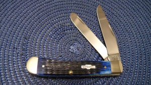 Case XX USA 2012 Blue Bone 6254 SS Trapper Knife 