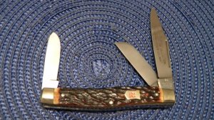 Robt Klass Solingen Germany Kissing Crane 1239 XIX Bone Stockman Knife c.1980