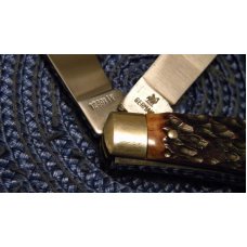 Robt Klass Solingen Germany Kissing Crane 1239 XIX Bone Stockman Knife c.1980 Robt Klass Solingen Germany Kissing Crane 1239 XIX Bone Stockman Knife c.1980