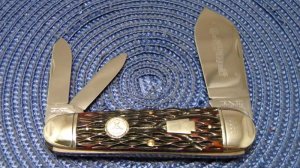 Schatt & Morgan Titusville PA. Bone Jumbo Whittler 2008 NKCA Club Knife