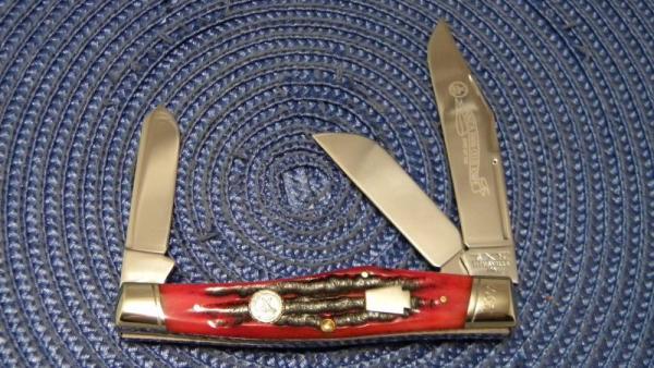 Schatt & Morgan Titusville PA. Bone Stockman 2006 NKCA Club Knife Schatt & Morgan Titusville PA. Bone Stockman 2006 NKCA Club Knife