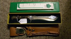 Puma Germany Stag 6375 White Hunter Sheath Knife c.1980 - NIB