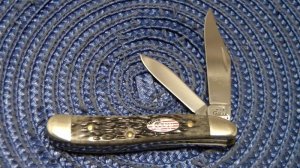 Case XX USA 2002 Bone 6220 SS American Flag Shield Peanut Knife