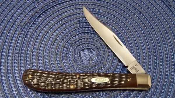 Case XX SS USA 1 Dot (1989) Delrin 61048 SS Slimline Trapper Farmers Jack Knife