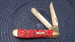 Case XX Bradford PA USA 1991 Dark Red Bone DR6207 SS Mini Trapper Knife