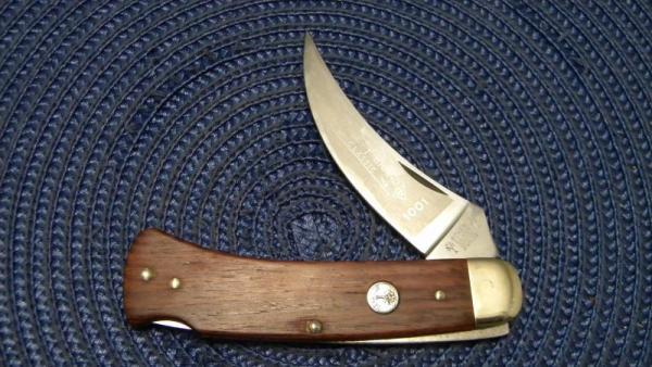 Boker Solingen Germany Stainless Tree Brand Classic Wood 1001 Lockback Knife c.1978-1984