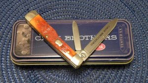 Case Bros Cutlery Co USA Chestnut Bone 6215 SS Gunstock Knife in Box c.2003