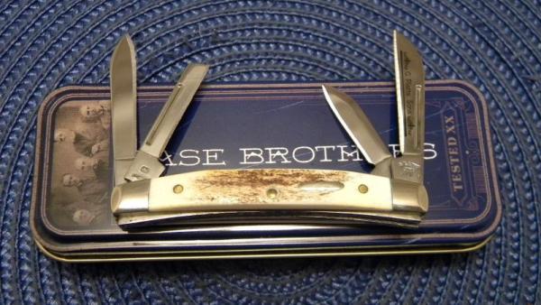 C Platts' Sons USA Burnt Stag 5468 SS Congress Knife in Box c.2005 C Platts' Sons USA Burnt Stag 5468 SS Congress Knife in Box c.2005