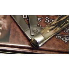 C Platts' Sons USA Burnt Stag 5333 SS Stockman Knife in Box c.2005 C Platts' Sons USA Burnt Stag 5333 SS Stockman Knife in Box c.2005