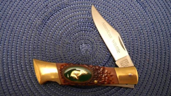 激安価格の # USA NY Camillus 11 Knife Lockback Wildlife American Delrin その他