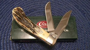 Case XX USA 2004 Bone Stag TB6.52110 SS Tony Bose Saddlehorn Knife in Box