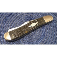 Case XX USA 2 Dot (1998) Dark Black Rogers Bone 6240 SS Deg Leg Trapper Knife in Box Case XX USA 2 Dot (1998) Dark Black Rogers Bone 6240 SS Deg Leg Trapper Knife in Box