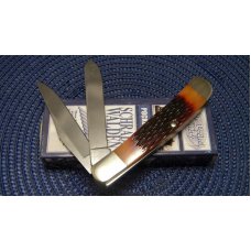 Schrade Walden USA (Taylor Cutlery) Amber Bone SWAJB54 Everlastingly Sharp Trapper Knife - NIB Schrade Walden USA (Taylor Cutlery) Amber Bone SWAJB54 Everlastingly Sharp Trapper Knife - NIB