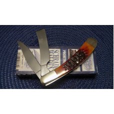 Schrade Walden USA (Taylor Cutlery) Amber Bone SWAJB50 Everlastingly Sharp Razor Trapper Knife - NIB Schrade Walden USA (Taylor Cutlery) Amber Bone SWAJB50 Everlastingly Sharp Razor Trapper Knife - NIB