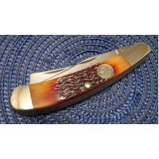 Schrade Walden USA (Taylor Cutlery) Amber Bone SWAJB50 Everlastingly Sharp Razor Trapper Knife - NIB Schrade Walden USA (Taylor Cutlery) Amber Bone SWAJB50 Everlastingly Sharp Razor Trapper Knife - NIB