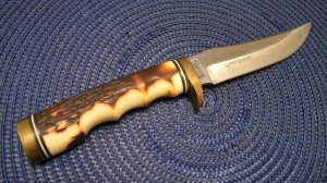 Schrade USA 153UH Uncle Henry Staglon Golden Spike Fixed Blade Knife