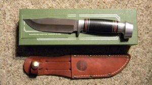 Remington USA Stacked Leather RH-134 Fixed Blade Sheath Knife - NIB 