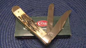 Case XX USA 2003 Bone Stag 6.5254 SS Trapper Knife - NIB
