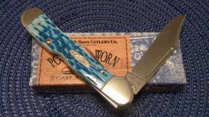 Case XX USA 2004 Pocket Worn Caribbean Blue Bone 61549L SS Copperlock Knife - NIB