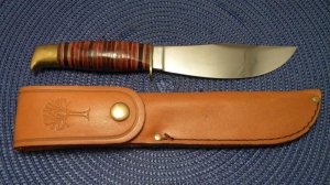 Boker Solingen Germany Alemania 193 Stacked Leather Fixed Blade Sheath Knife c.1960-1970