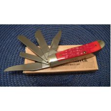 Case XX USA 4 Dot (1996) Dark Red Bone 6507 SS 5 Blade Mini Trapper Knife - NIB Case XX USA 4 Dot (1996) Dark Red Bone 6507 SS 5 Blade Mini Trapper Knife - NIB