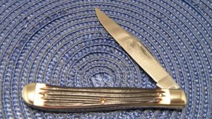 Queen Steel #11 Imitation Winterbottom Bone Slimline Trapper Farmers Jack Knife c.1960's