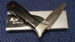 Ka-Bar Cleveland Ohio 2753 Hi Stainless Japan Wood Lockback Knife in Box c.1966-1982