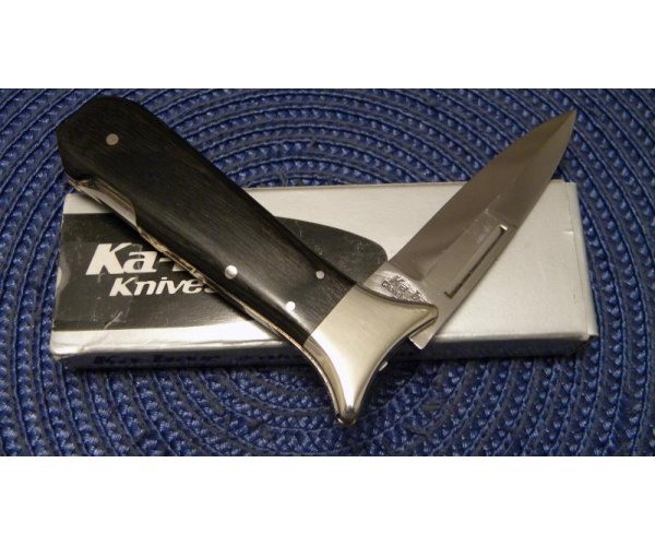 KaBar Cleveland Ohio 2753 Hi Stainless Japan Wood Lockback Knife in