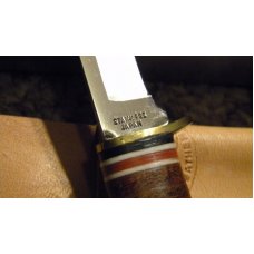 Ka-Bar Cleveland Ohio 1226 Stainless Japan Stacked Leather Fixed Blade Sheath Knife in Box Ka-Bar Cleveland Ohio 1226 Stainless Japan Stacked Leather Fixed Blade Sheath Knife in Box