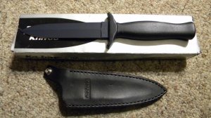Ka-Bar Cleveland Ohio 2752 Stainless Japan Boot Knife & Sheath in Box c.1966-1982
