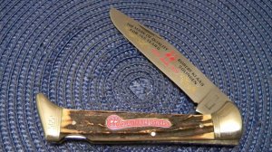 Robert Klaas Solingen Germany Kissing Crane 145th Anniversary Stag Lockaback Knife c.1979